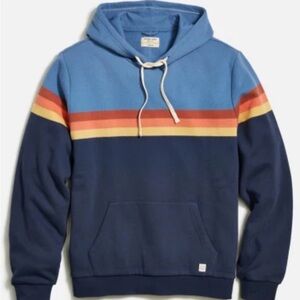 🌅 MARINE LAYER Signature Fleece Hoodie Coronet Blue/Mood Indigo Colorway